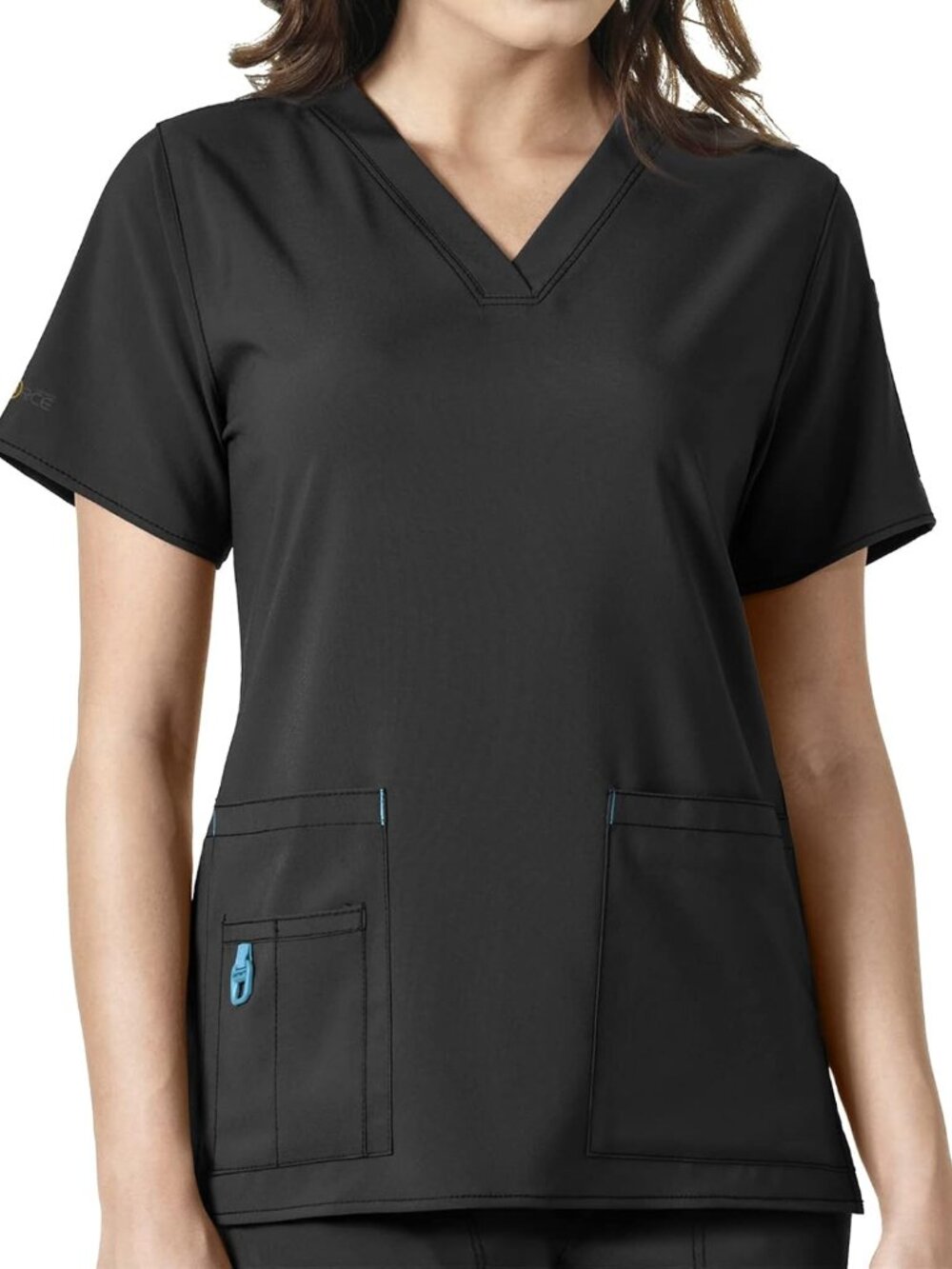 New with Tags Carhartt Force 2XL V-Neck Scrubs Top Black Model No. MT2110-W